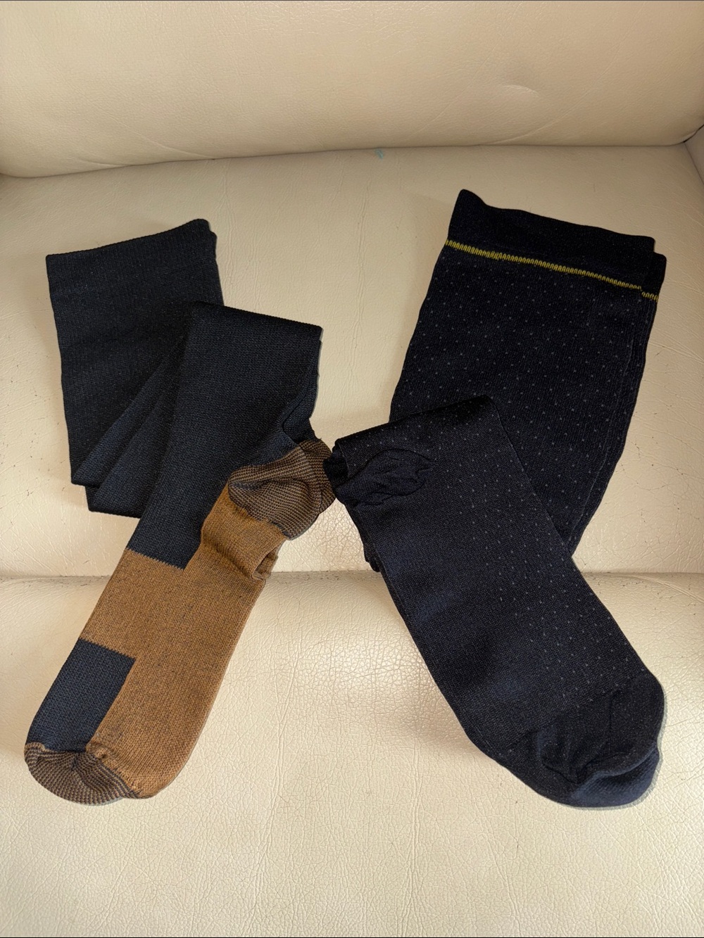 Men's Black & Brown Dress Socks Duo - Comfortable Everyday Pair